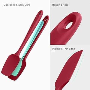 U taste silicone baking spatula set 480of high heat resistant food grade flexible rubber kitchen cooking mixing scraper food grade seamless utensil for nonstick cookware set of 3 red  urban country home decor