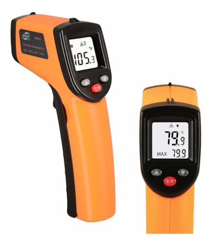 HW600 Termómetro infrarrojo de mano sin contacto, visualización LCD, medidor de temperatura, termómetro industrial digital IR, termómetro pirómetro láser, -50~600 °C/-58~1400 °F (no para humanos)