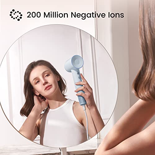 Laifen Hair Dryer Swift Se, 200 Million Negative Ionic Blow Dryer With 105,000 Rpm Brushless Motor 1400W Powerful For Fast Drying High-Speed Low Noise Hairdryer For Home, Travel (Matte Blue) #TOP4