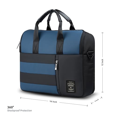 Image of ELMIRA Laptop Messenger Bag for Men - Waterproof Reversible Polyester, 360 Padded Executive Laptop Side Bag with 4 Compartments, Office & Corporate Laptop Sling Bag for Men - Fits 15.6 Inch Laptop