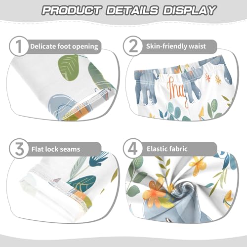 Bolaz Toddler Girls Leggings Printed Yoga Pants Leggings Cute Grey Elephant for Kids3