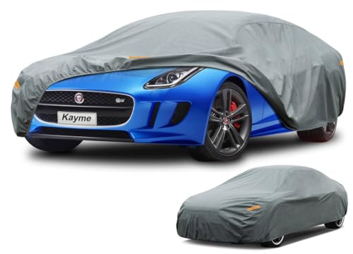 Image of Kayme Heavy Duty Car Cover Custom Fit Jaguar F-Type, Waterproof All Weather for Automobiles, Full Exterior Covers Rain Sun UV Protection.
