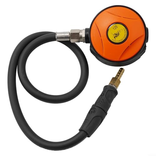 Wrenmor Explorer Scuba Diving 2Nd Stage Regulator With Octopus And Hookah Hose Kit, 145 PSI Balanced Downstream Demand Valvea(Orange)
