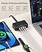HOPOW Flat Plug Extension Cord, 6 Ft Ultra Thin Power Strip, 4 AC Wide Spaced outlets and 4 USB (2 USB-C) Ports, No Surge Protector for Cruise Ship, Travel, Dorm Room Essentials (Black)