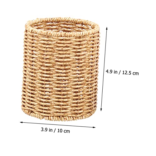 Pots à crayons ronds TEHAUX en plastique tissé pour le bureau (Lot de 3) - 8