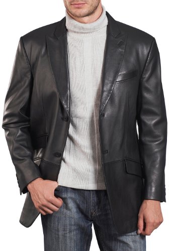 BGSD Men Noah 2-Button Lambskin Leather Blazer Sport Coat Jacket (Also available in Big and Tall and Short)2