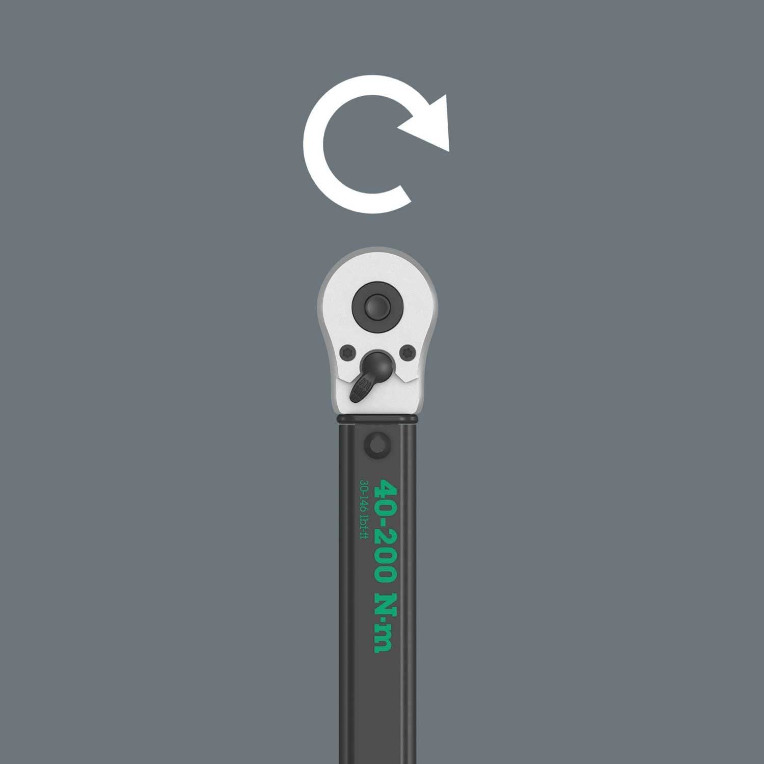 Wera 5074739001 Torque Screwdriver and Bit Set and 5075622001 Click-Torque Wrench 40-200 Nm