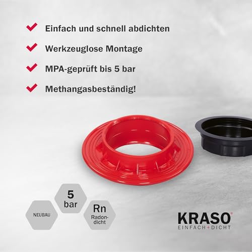 KRASO Collerette murale pour raccordement étanche à la pression de tuyaux à surface lisse (KG, KG 2000, HT), disponible en différentes tailles (DN 200) – vue 9