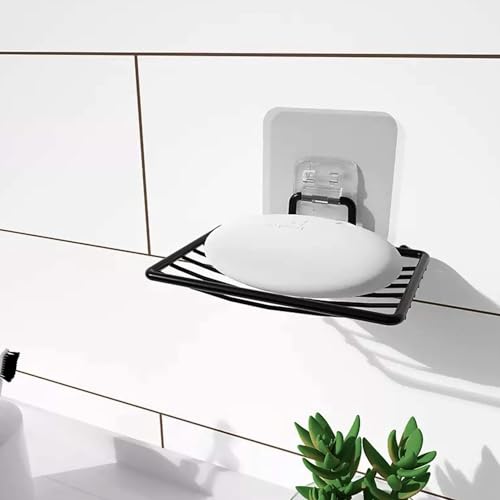 Image of BHARANI MART- Self-Adhesive Bathroom Corner Shelf || Soap Holder || Shower Shelf || Kitchen Rack & Holder || Sink Holder (GI Metal, Powder Coated Finish) (1 Pcs, Soap Stand)