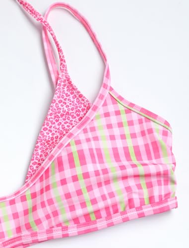 Image of ZAFUL Women's Polka Dot Bikini Set Double Layer Halter Swimsuit Colorblock Side Tie 2 Piece Bathing Suit