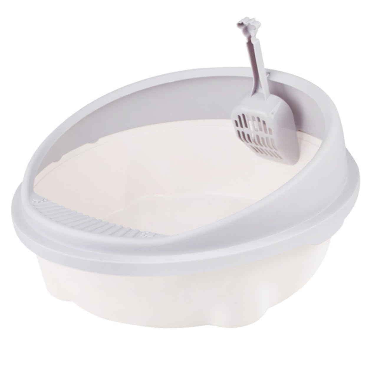 FONDOTIN Cat Litter Pan Open Litter Box Portable Cat Toilet Plastic Easy to Carry