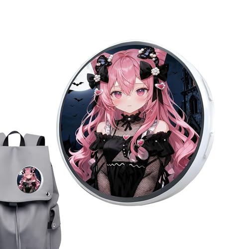 Badge électronique LED tactile avec broche dynamique pour vêtement et sac