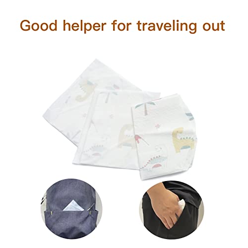 Seilmost Baby Large Disposable Bibs - Toddler Travel Bibs With Individual Package - Big Pocket Leakproof Bibs For Feeding （Dinosaurs,26Pcs） #TOP1