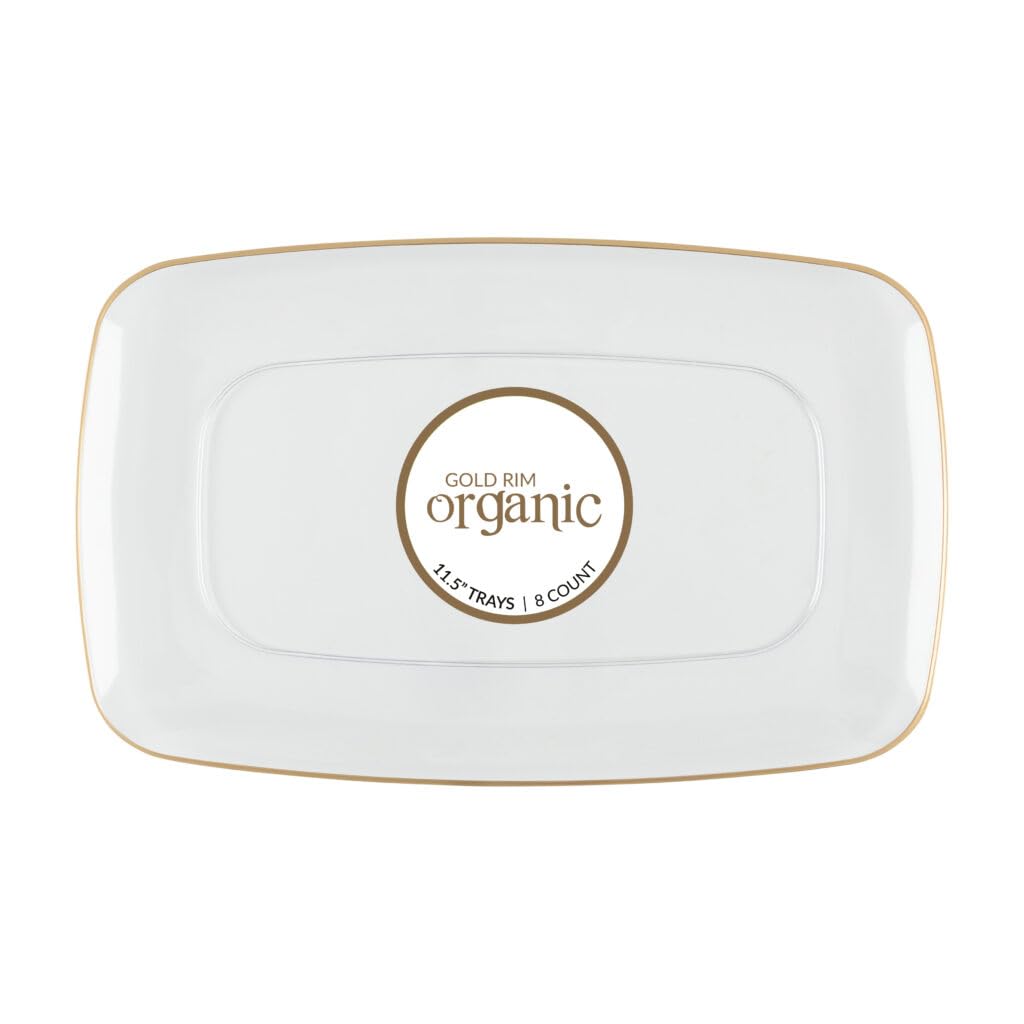 Photo 1 of Bluesky Trading Rectangle Serving Platter, 11.5", Clear/Gold