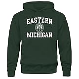 Barnesmith Eastern Michigan University Eagles Hooded Sweatshirt, Heritage, Hunter Green, Medium