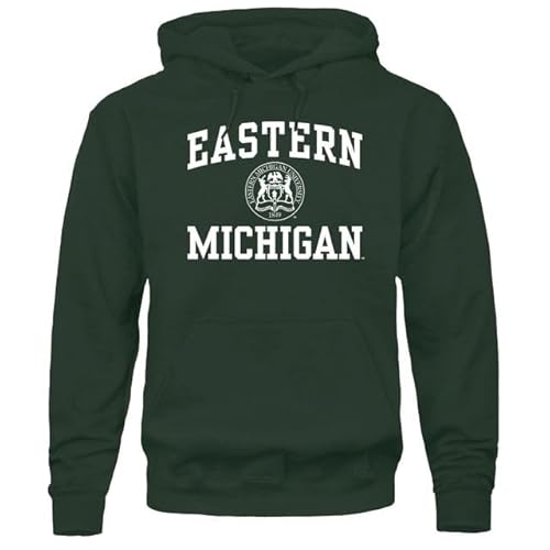 Barnesmith Eastern Michigan University Eagles Hooded Sweatshirt, Heritage, Hunter Green, Large
