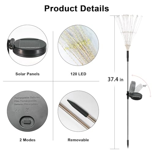 2-Pack 120 LED Solar Starburst Firework Garden Lights (Various) - image 6
