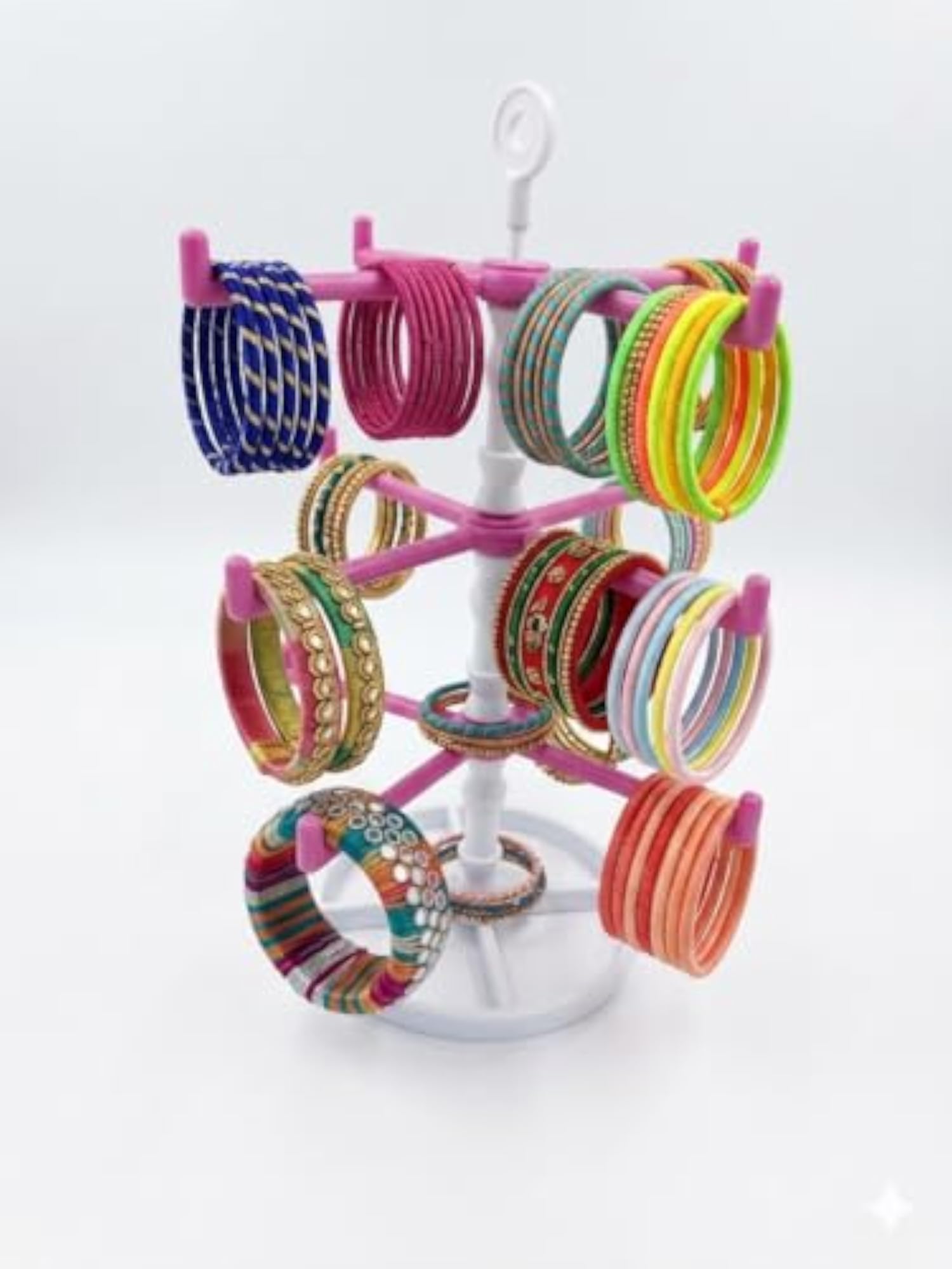 360° Rotating Bangle Stand Holder, 3 Tier Plastic Organizer