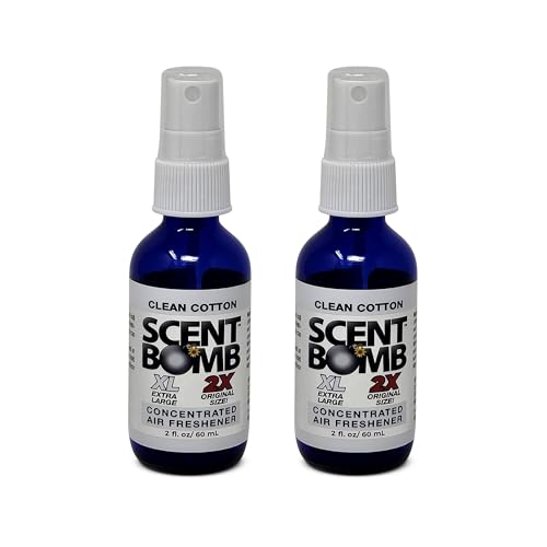 Scent Bomb Air Freshener Spray, Long-Lasting Odor Eliminator for Home & Car, Effective Deodorizer Spray for Kitchen, Bathroom, Fresh Room Spray & Smell Neutralizer, 2 oz, Clean Cotton