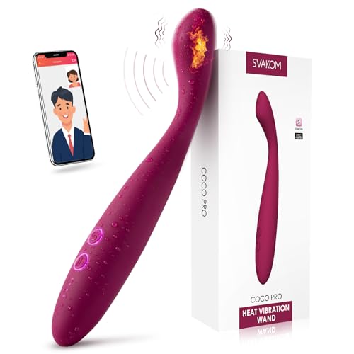 SVAKOM COCO PRO Vibrator Dildo mit APP Fernbedienung, Vibration für Frauen G-Punkt Vibratoren mit Heizungfunktion, Dildos Sex Spielzeug für die Frau Paar, Leise Starke Vibratorensets für Frauen