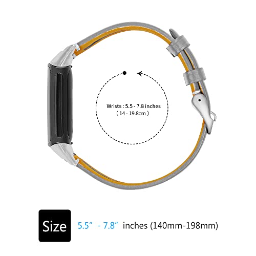Gimuk Leather Strap Compatible with Fitbit Charge 5 - Image 4
