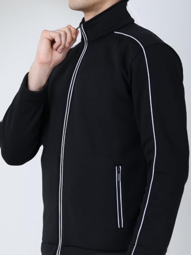 Image of CHKOKKO Sports Track Suit For Man Full Zipper Jacket & Lower Pants Set With Warm Fabric Lightweight Tracksuit For Men Casual Gym Running Morning Walk and Winter Active Wear Set