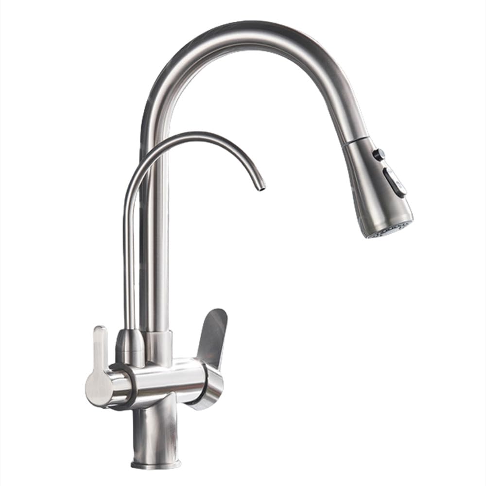 Robinet de cuisine extractible pour laver les grands plats et légumes