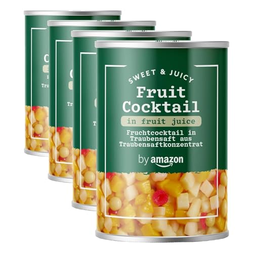 by Amazon Macedonia De Frutas En Zumo De Fruta, 411g (Paquete de 4)