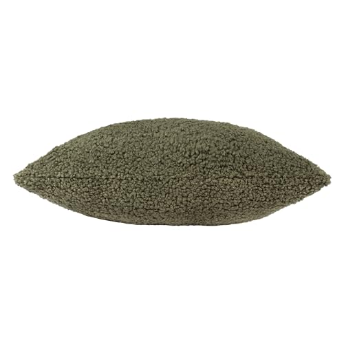 Coussin bouclé scandinave kaki 55x55cm pour salon cocooning Yard