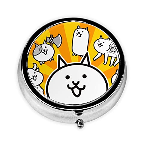 Nyanko War ピルケース 薬ケース 丸型 3段分割 円形 薬入れ 錠剤ケース 習慣薬箱 サプリメントケース サプリケース 軽量 耐久性 飲み忘れ防止 携帯型 コンパクト