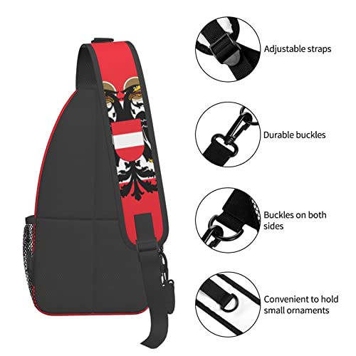 Mochila tipo bandolera con bandera austriaca negra unisex miniatura 6