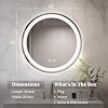 WallBeyond LED Bathroom Mirror with Lights, 20'' Round Light Up Bathroom Mirror for Wall with Front and Backlit, Anti Fog Led Mirror for Bathroom, 3 Colors and Dimmable Light