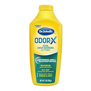 Dr. Scholl’s Odor-x Sweat Absorbing Foot Powder, 7 Ounce (Pack of 1)