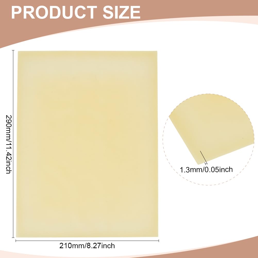 BENECREAT 2 Sheet Hot Melt Resin Sheets, 11.4×8.3 inch Gold Thermal Glue Sheets for Book Binding Repair Hot Melt Binding Machine, 1.3mm Thick