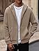 Herberton Men Plain Fashion Coat Loose Cozy Hoody Kangaroo Pocket Heavy Corduroy Pocket Casual Fall Hoodie Khaki S