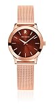 Pierre Lannier - 051H948 - Week-End Ligne Pure - Montre Femme - Quartz Analogique - Cadran Marron - Bracelet Acier plaqué Rose