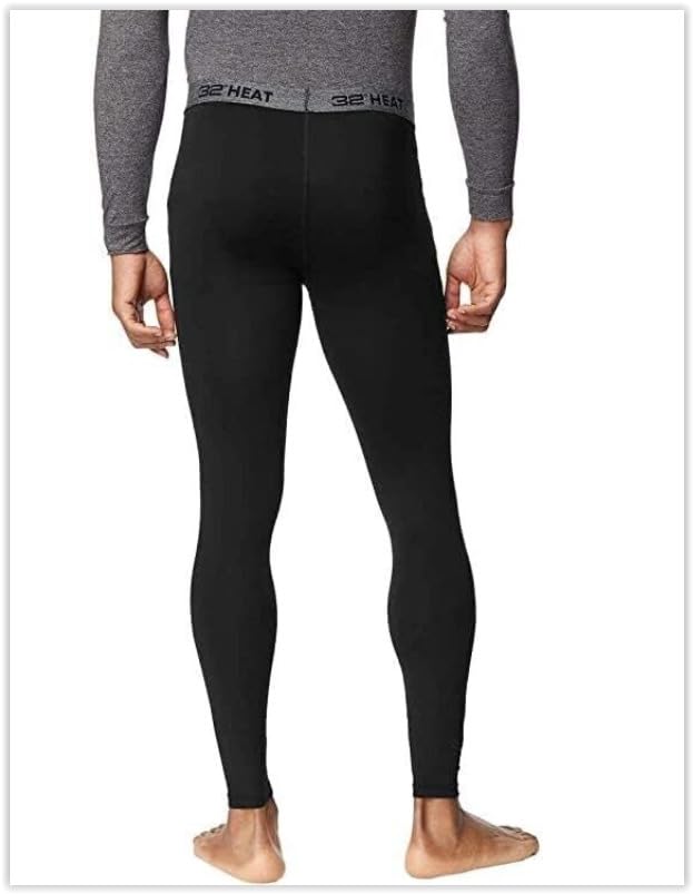 32 Degrees Men's 2-Pack Performance Lightweight Thermal Baselayer Legging Pant, Black/Black, XXL3