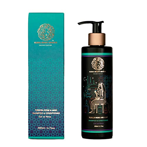 Global Beauty Secrets Turkish Rose And Mint Formulation Gel Shampoo And Conditioner For Damaged And Dull Hair, Normal Skin (200 Ml)