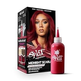 Splat Midnight Scarlet Semi Permanent Hair Dye Kit, 1 Application, Includes Deep Reconstructor Conditioner, Lasts 30 Washes, No Bleach Required, Vegan & Cruelty Free Hair Color