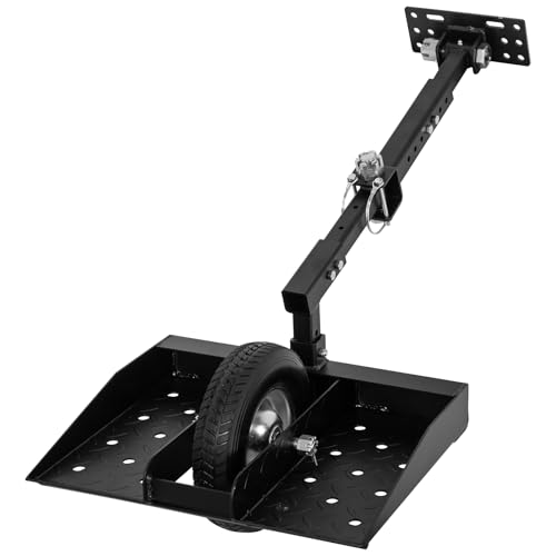 Eastrexon Lawn Mower Wheel Sulky Walk Behind Mower-Sulky Lawn Trailer with 10 Solid Tires for Mower Easy Forward & Reverse Lawn Mower Trailer Black