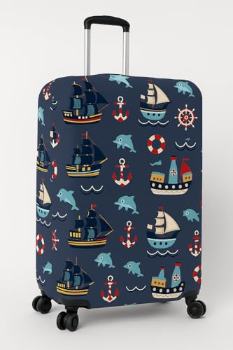 Image of Printed Travel Luggage Cover for Suitcase - Stretchable & Scratchproof Trolley Bag Protector