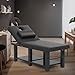 Heavy Duty Wide Stationary Massage Table Metal Frame PU Leather Spa Facial Professional Adjustable Massage Bed with Open-Chest & Headrest for Treatment Physical Therapy Tatoo Salon Equipment
