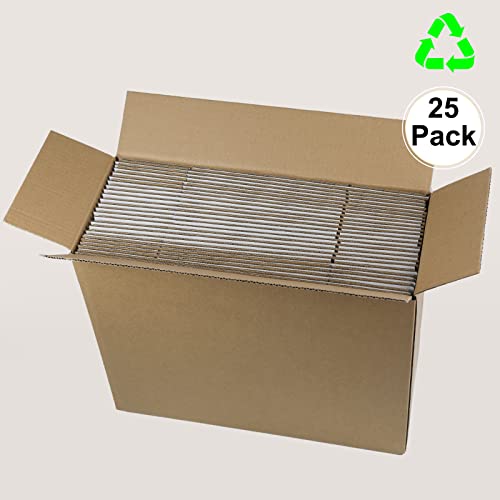 Image of 12x9x4 Inches Shipping Boxes, White Corrugated Cardboard Boxes for Small Bussiness, 25 Pack