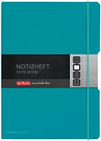 Herlitz notatki zeszyt Flex/DIN A4/na 40 arkuszy w kratkę + liniowane/turkusowy