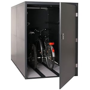 Mendler 2er-Fahrradgarage HWC-L56c, Gerätehaus Fahrradbox mit Ablage, abschließbar Metall 160x113x209cm - anthrazit