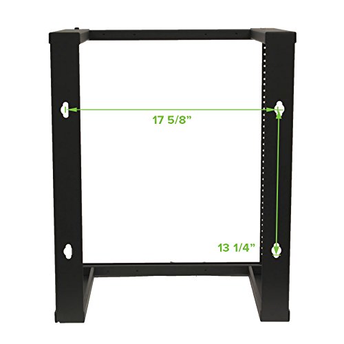 Image of NavePoint 12U Wall Mount Rack - Server Rack for 19 Inch IT Equipment Open Frame Rack - Network Rack for AV & Server Equipment 16 inch Deep Rack, Black