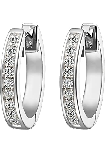 JETTE Damen-Creolen 925er Silber rhodiniert 18 Zirkonia One Size 87485251