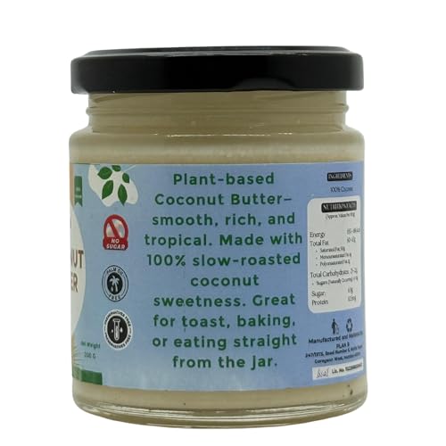 Image of Plan B Pure Coconut Butter 200g | Keto-Friendly, Cold-Pressed, No Added Sugar, Gluten-Free | All-Natural Superfood for Cooking, Baking & Spreads