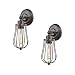 Ecopower Light Wire Cage Wall Sconce 2 Pack CLAXY Industrial Oil Rubbed Bronze Bulb Wall Light