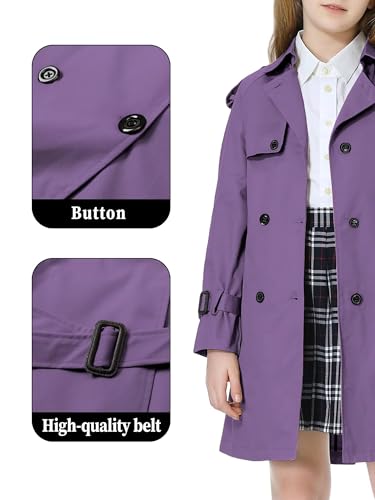 Image of Betusline Womens & Girls Waterproof Trench Coat Double Breasted Lapel Overcoat Outerwear, 3 Years - Women 2XL